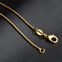 Snake Chains Necklaces Smooth Designs 1mm 18K Gold Plated Mens Women Fashion DIY Jewelry Accessories Gift with Lobster Clasp 16 18257T
