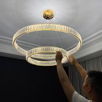 Anhängerlampen Wohnzimmer Kronleuchter moderne einfache Atmosphäre Esszimmer leichter luxuriöser hochgradiger Haushaltsrunde Kristall Kroniipend