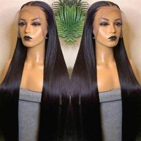 Frontalperücke Anbieter Ganze gerade transparente HD -Spitzenfront für schwarze Frauen 100 Jungfrau Brazilian Human Hair Wigs2850