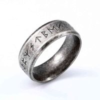 Beier en acier inoxydable odin norraire viking amulette rune hommes ring words ring bijoux lr-r133 y220519