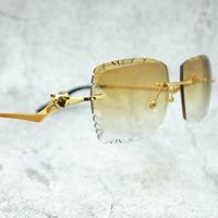 Sonnenbrillen mit Diamantschliff, randlos, stilvolle Brillen, Mode, Panther, Großhandel, Designer-Luxus-Sonnenbrillen, Sonnenbrillen zum Fahren