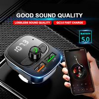 Car Bluetooth FM Transmitter 5.0 Mp3 Player Hands Audio Receiver 3.1A Dual USB Fast Charger Support TF U Disk2574