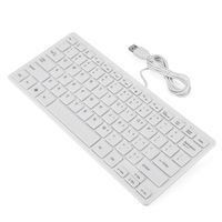 Klavye Fare Combolar 78 Tuşlar Ultra Ince Mini USB Masaüstü Bilgisayar Dizüstü PC için Kablolu (Beyaz)