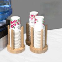 Mutfak Depolama Organizasyonu Tek Kullanımlık Bardak Tutucu Ev Suyu Dispenser Süt Çay Mağazası Kağıt Masif Ahşap Çeken Raf