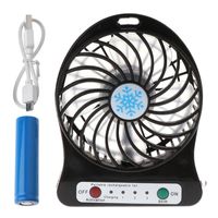 Electric Fans Portable Outdoor LED Light Fan Air Cooler Mini Desk USB With 18650 Battery Power By Powerbank Charger PC's PortElectric