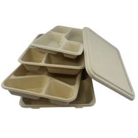 Placas de compartimento descartáveis ​​5 placas de compartimento de almoço ecologicamente corretas Dinina