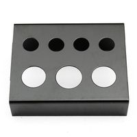 Whole-7 Cap Holes Tattoo Ink Cup Holder Stand Professional Stainless Steel Pigment Cups Bracket Black Red Tattoos Tools209y