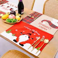 Mats almofadas de natal decorativo placemat tabela guardanapo de guardanapo de jantar lugar tapete tapete de santa rudolph padrões retangular para ding
