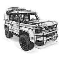 В серии Technic Series Land Roer Defender Car Building Bloord 93018 42110 2830pcs Модель совместима с игрушками Рождественские подарки224i