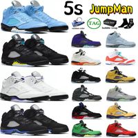 Jumpman 5 Basketball Shoes 5s Men Unc Raging Red Concord Blue Bird Racer Blue Metallic Green Bean Bean Anthrothit