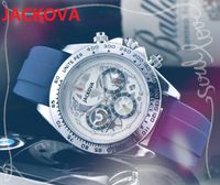 Высококачественные мужские роскошные часы 43 -мм шесть швов Все циферблаты работают кварцевый мужской суставский европейский европейский силиконовый ремень.