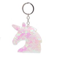 Cute Unicorn Keychain Glitter Pompom Sequins Key Ring Gifts For Guest Women Wedding Souvenir Car Bag Accessories Key Chain3001