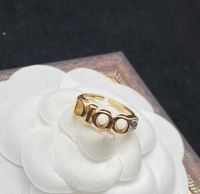 Trendy gold letter charm ring bague fashion designer classic...