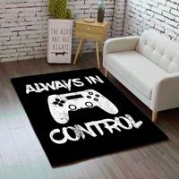 Ковры черно -белый геймер контроллер напечатан для гостиной спальни, коврик, ребенок, игра, коврик аниме аниме детская игра Carpetcarpets