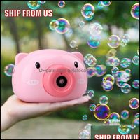Nt Bubble Cute Cartoon Pig Camera Baby Hine Outdoor Matic Maker Gift For Bath Kids Toys Party Stuff Fy409 Drop Delivery 2021 Other Event S