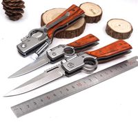 AK47 RIFLE Gun Shaped Folding Knife S Size 440 Blade Pakka Wood Handle Pocket Tactical Camping Outdoors Survival Knives With LED L162f