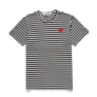 Best Quality HOLIDAY Heart PLAY Black Mens Womens Striped DES play GARCONS CDG Heart Striped tee short Sleeve T-shirts