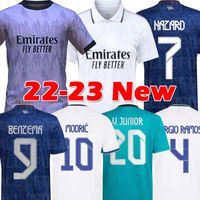 22/23 Camavinga Hazard Soccer Jersey 2022 2023 Benzema Real Rodrygo Militao Kroos Marcelo Asensio Isco Lucas V Footabll Uniformen Men Shirts