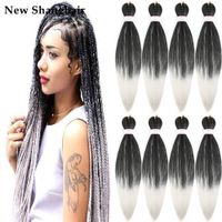 Ombre braiding hair pre stretched 26 Inch Yaki Texture Crochet Braids Hot Water Setting Synthetic Hair Extension Natural Blonde