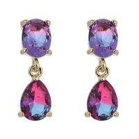 Chandelier en peluche de lustre en boucles d'oreille violet cristal e-droplet coloré perçage boucles d'oreilles de pendante femme 2022 tendance boho style