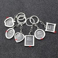 Frame da foto rodada coração Apple Oval Rhombus Forma Metal Liga Keychain Chaveiro Chaveiro Chaveiro Chaveiros Casais Keyring