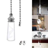 Smart Home Control Bathroom Ceiling Light Switch Pull Cord String Crystal Handle 1pc Chain With Baseball Decor Shape Connector Metal M1L5