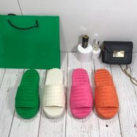 2022 Slippers Sandals Women Designer Slides Fabric Rubber fu...