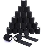 48/24/12/6 Black Grip Bandage Cover Wraps Tapes Nonwoven Waterproof Self Adhesive Finger Protection Tattoo Accessories185G