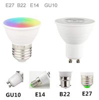 GU10 E27 E14 E26 GU5.3 MR16 spotlight Bulbs Bombillas Led 8W RGBW Lamps Dimmable White Led Bulb 16 Colors With Remote
