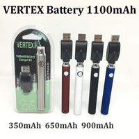 Vertex Co2 Oil Vaporizer O Pen Preheat VV Vape Battery E Cigarette 350mAh 650mAh 900mAh 1100mAh 5 Colors With USB Charger Blister Pack Kit 510 Cartridge