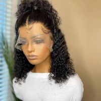 26Inch 180%Density Long Kinky Curly Free Part Glueless Lace Front Wig For Women With Baby Hair Heat Resistant Natural Hairline