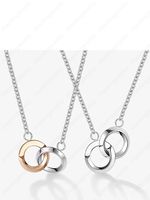 C Collar de anillo doble K Dos colores a juego se ve de moda adecuado para todo tipo de regalos navideños de 50 cm Longitud de la cadena