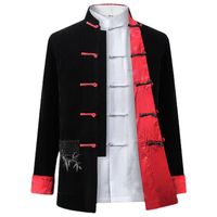 Vestes masculines style traditionnel chinois double face tang adoptif masculin Hanfu Top veste cheongsam an