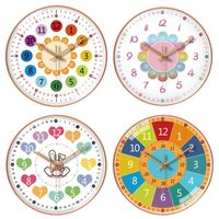 Wanduhren Moderne Uhr Kinder lernen stille 12 Zoll Erzählen Zeit unterrichten Clockwall Clockswall