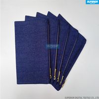 7x10 Inches 10 oz Pure Cotton Indigo Blue Twill Denim Zip Bag Plain Blank Zip Pouch With High Quality Golden Metal Zipper Match Bl268Q
