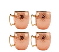 550ml 18oz Copper Mug Stainless Steel Hammered Copper Plated...