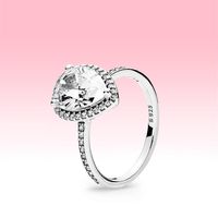 Beautiful Women Wedding RING CZ diamond Teardrop Rings with Original box for Pandora 925 Sterling Silver Summer Jewelry Ring set2527