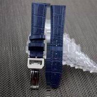 Correas de cuero Banda de reloj azul con barra de primavera para IWC Air en stock
