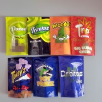 Chips de bolso infundido tratadas de cereales de chocolate bolsas mylar bolsas tokey'z bocadillos de mantequilla de bocadillos de mantequilla