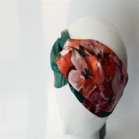 Designer 100% Silk Cross Headband Elastic Hair bands Scarf For Women Girl Retro Floral Bird Flower Turban Headwraps Gifts255Q