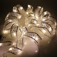 Strings 40 50 LED Ribbon String Lights Christmas Tree Decoration Bows Light 4m 5m Year Home DecorLED StringsLED