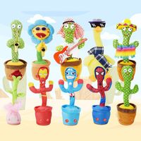 New Dailing Cactus Doll Game Music Dancing Talk Talk Sound Record Repetir Repetir Electronic Peluche Toys con el regalo de carga USB para niños