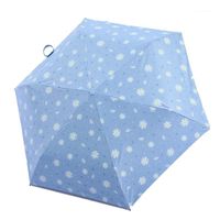Umbrellas Travel Umbrella a prueba de viento Portable Ligero Compacto UV con patrón de flores de margarita