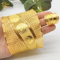 Aniid Francia Chain Bangle con anillo para mujeres Dubai Pulsera de oro ajustable Joya de boda nigeriana Regalos indios 220702