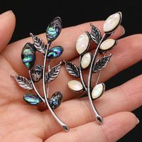 Pendant Necklaces Natural Shell Brooch The Mother Of Pearl Leaf-Shaped For Jewelry Making DIY Necklace Bracelet Earrings AccessoryPendant