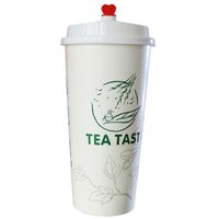 Disposable milk tea cup double film tea paper thickened anti-hot beverage packing with lid
