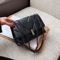 Akşam Çantaları Zarif Marka Zinciri Omuz Kadınlar için 2022 Elmas Kafes Yumuşak Pu Deri Küçük Çantalar ve Çantalar Moda Messenger Çantası