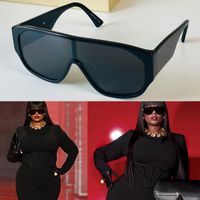 Shield siyah büyük çerçeve kare güneş gözlükleri modaya uygun marka rüzgar geçirmez tasarımcı yaz büyük boy gölgeler 4692 kadın erkek gözlükleri serin perçinler metal mektup logo gözlükleri