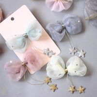 Lindos niños Baby Girl Clips Hyarn Star Bow Niños Barrettes Barrettes Haarspeldjes Sequins Baby Hair Accessories269f