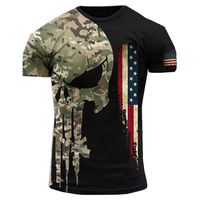 Men's T-Shirts ARMY-VETERAN 3D Print Men's Amercian Soldier Casual Round Neck Loose Short Sleeve Camouflage Commando Men Clothing 6XLMen